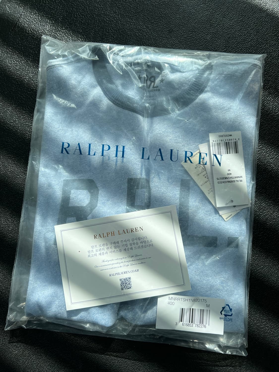 더블알엘 로고 저지 링거 티셔츠 M 상품이미지2