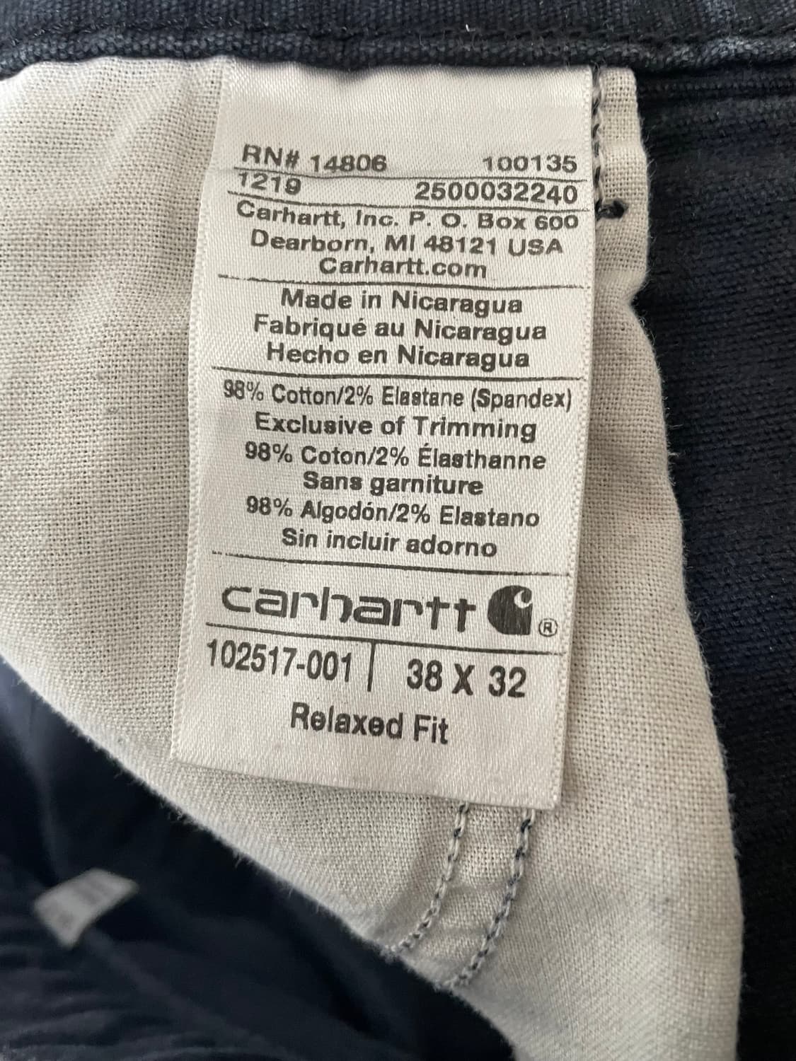 칼하트 싱글니 블랙 38 상품이미지3