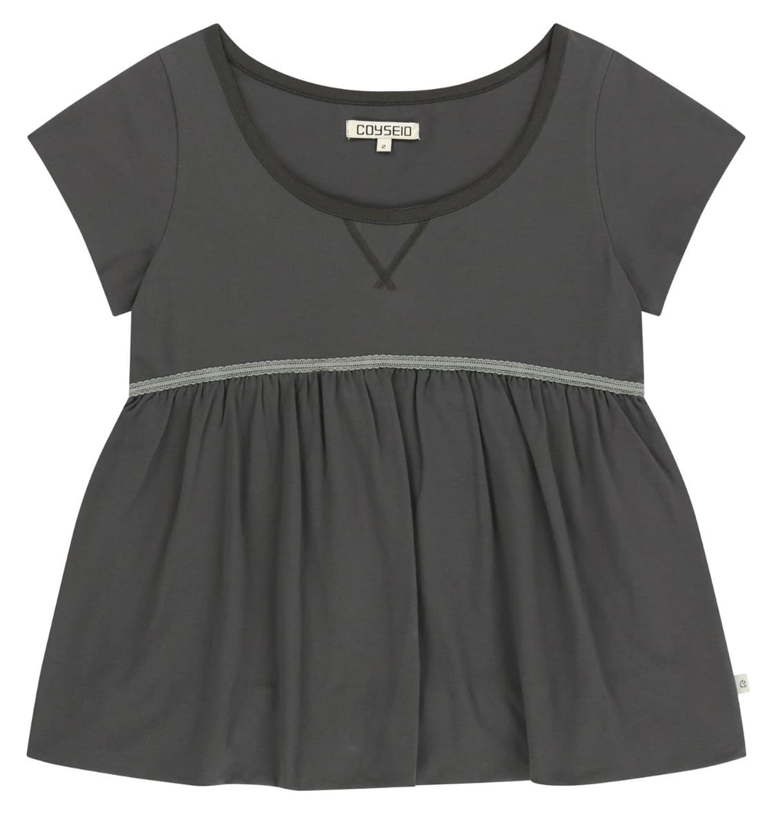 코이세이오 LACE BALLOON T-SHIRT DARK GREY 상품이미지1
