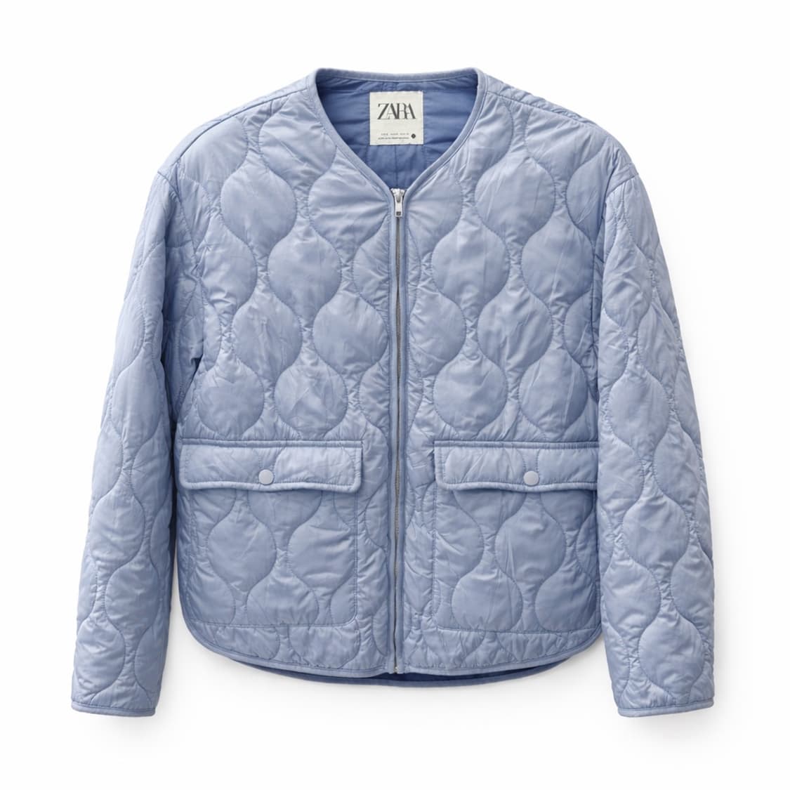 자라 오버사이즈 퀼팅 재킷 라이트 블루 S 상품이미지1