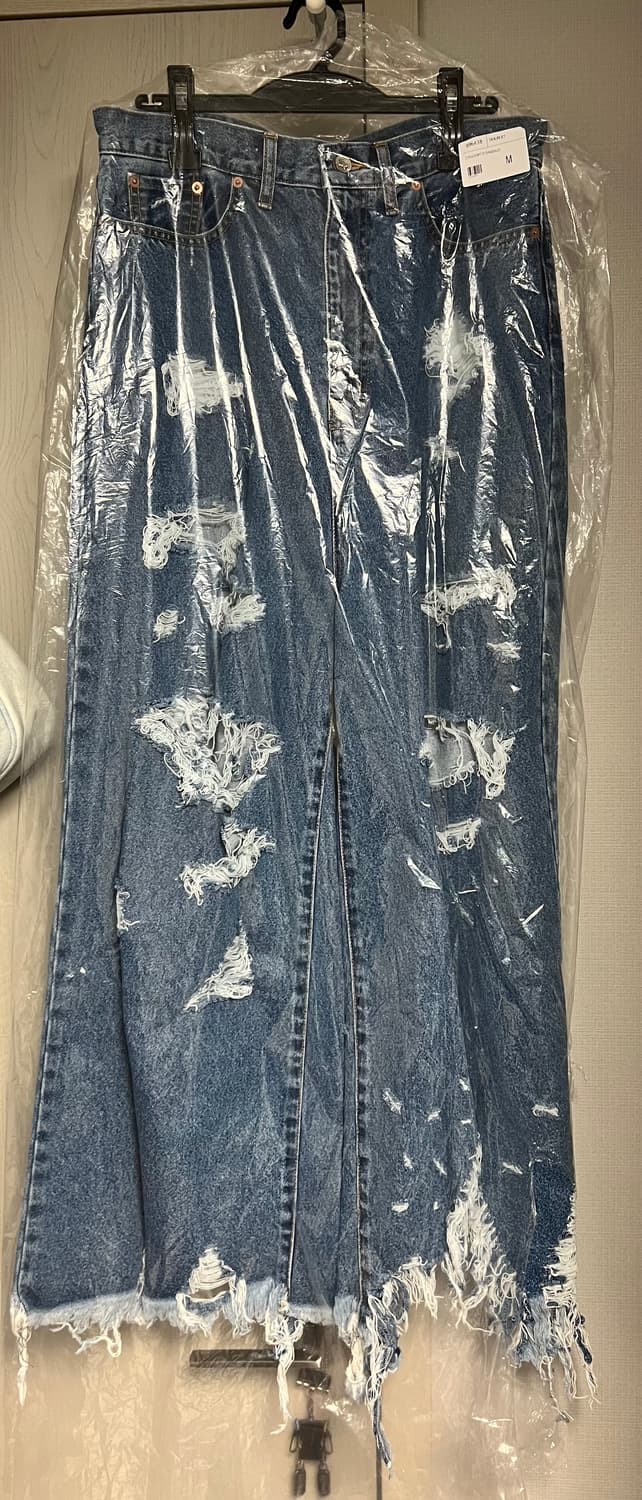 23ss 더블렛 디스트로이드 와이드 레그진 M 상품이미지3