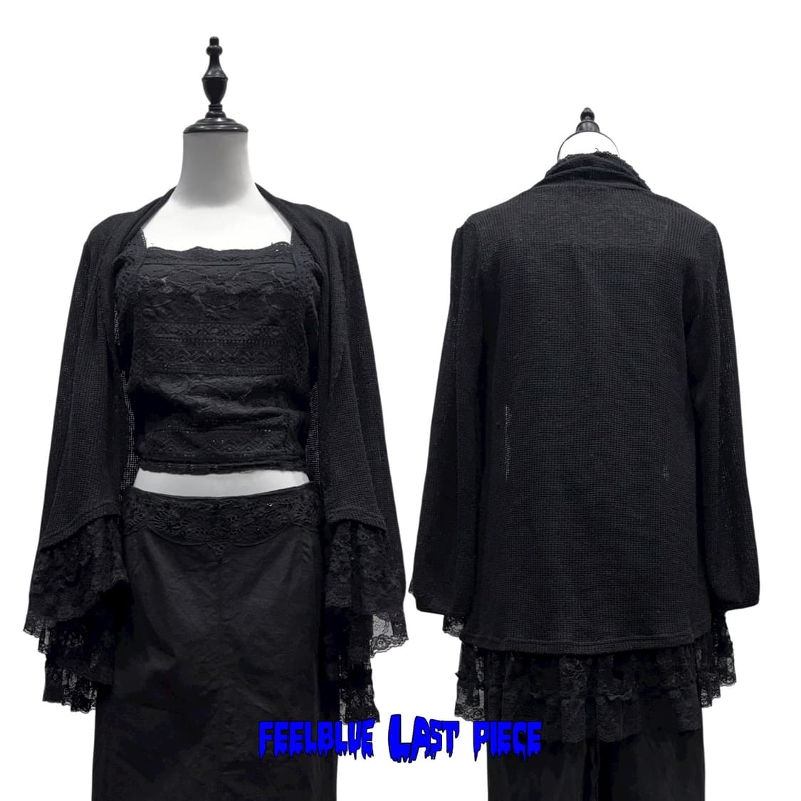 Axes Femme Lace Hem Knit Cardigan 상품이미지4
