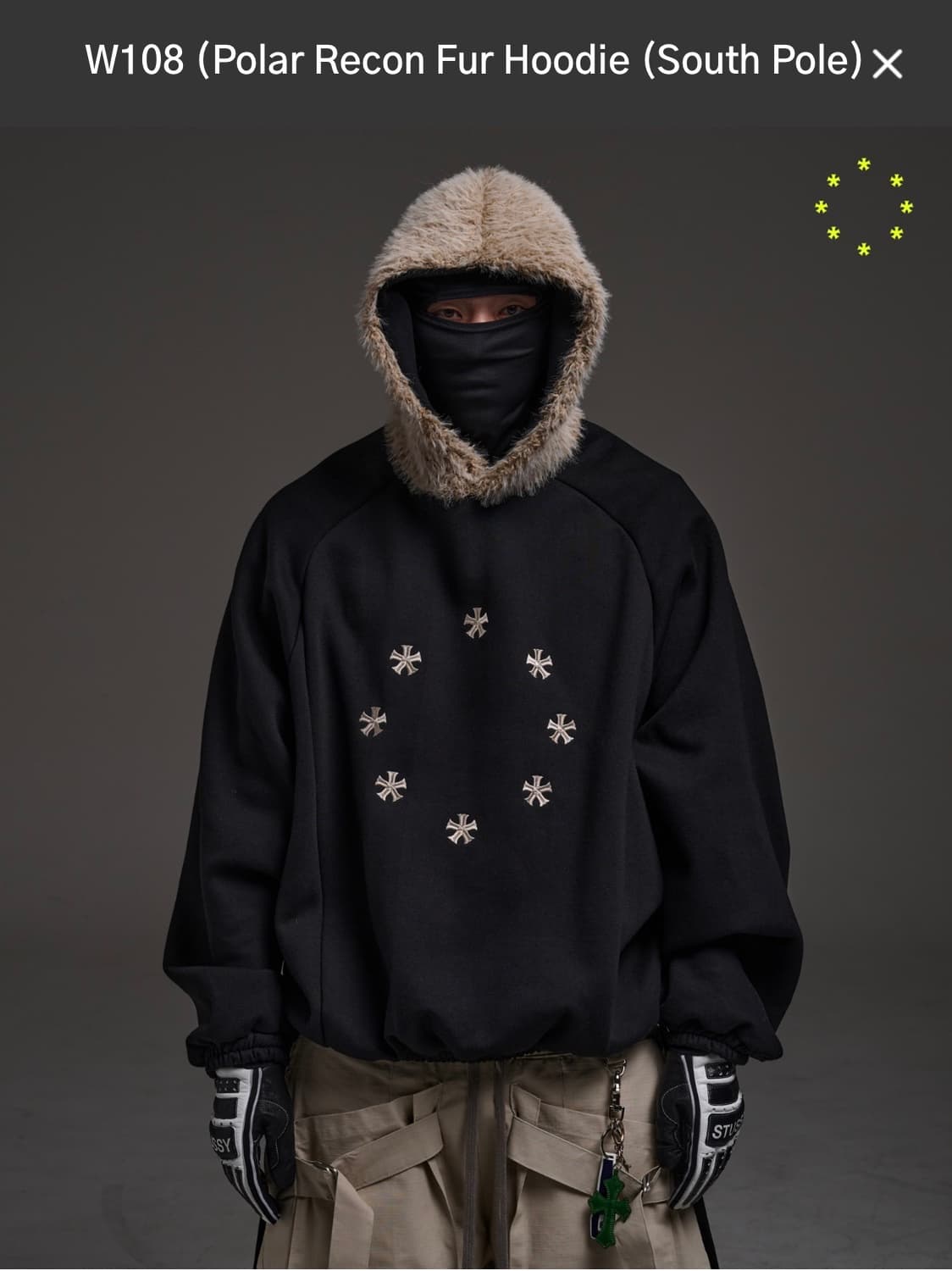 wapworks w108 베이지 퍼 후드 상품이미지1