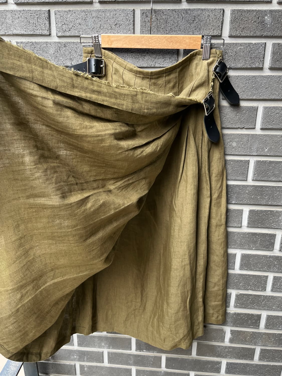 O'neil of Dublin 리넨 랩 스커트 올리브 그린 상품이미지8