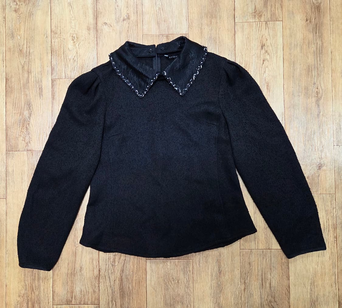 레니본(Reneevon) 배색카라 트위드블라우스 55 상품이미지2