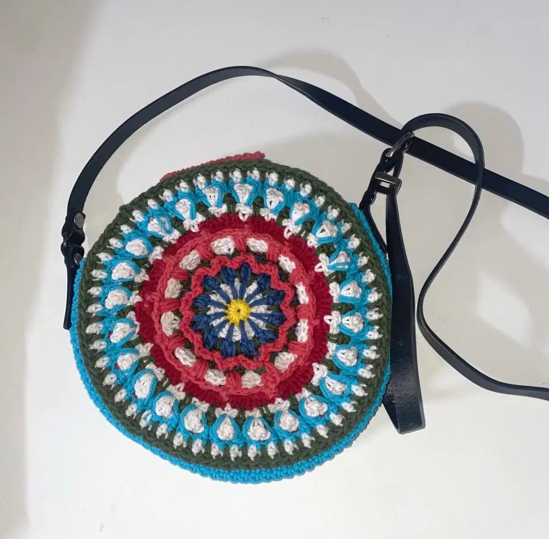 앤더슨벨 크로셰 탬버린백 블루레드 상품이미지1