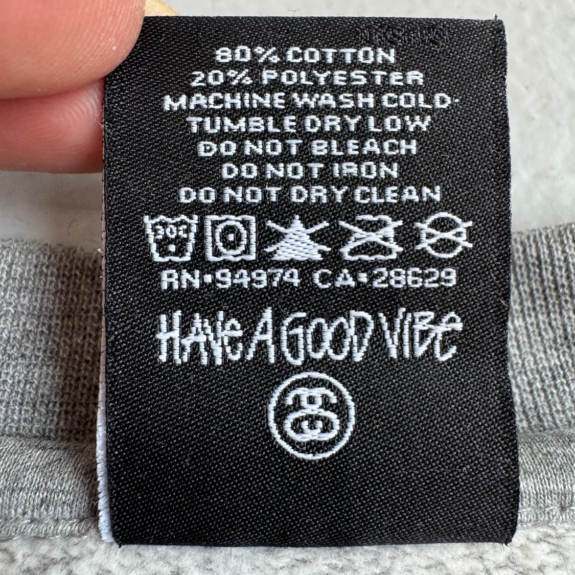 스투시 스탁로고 빅로고 맨투맨 그레이 상품이미지6