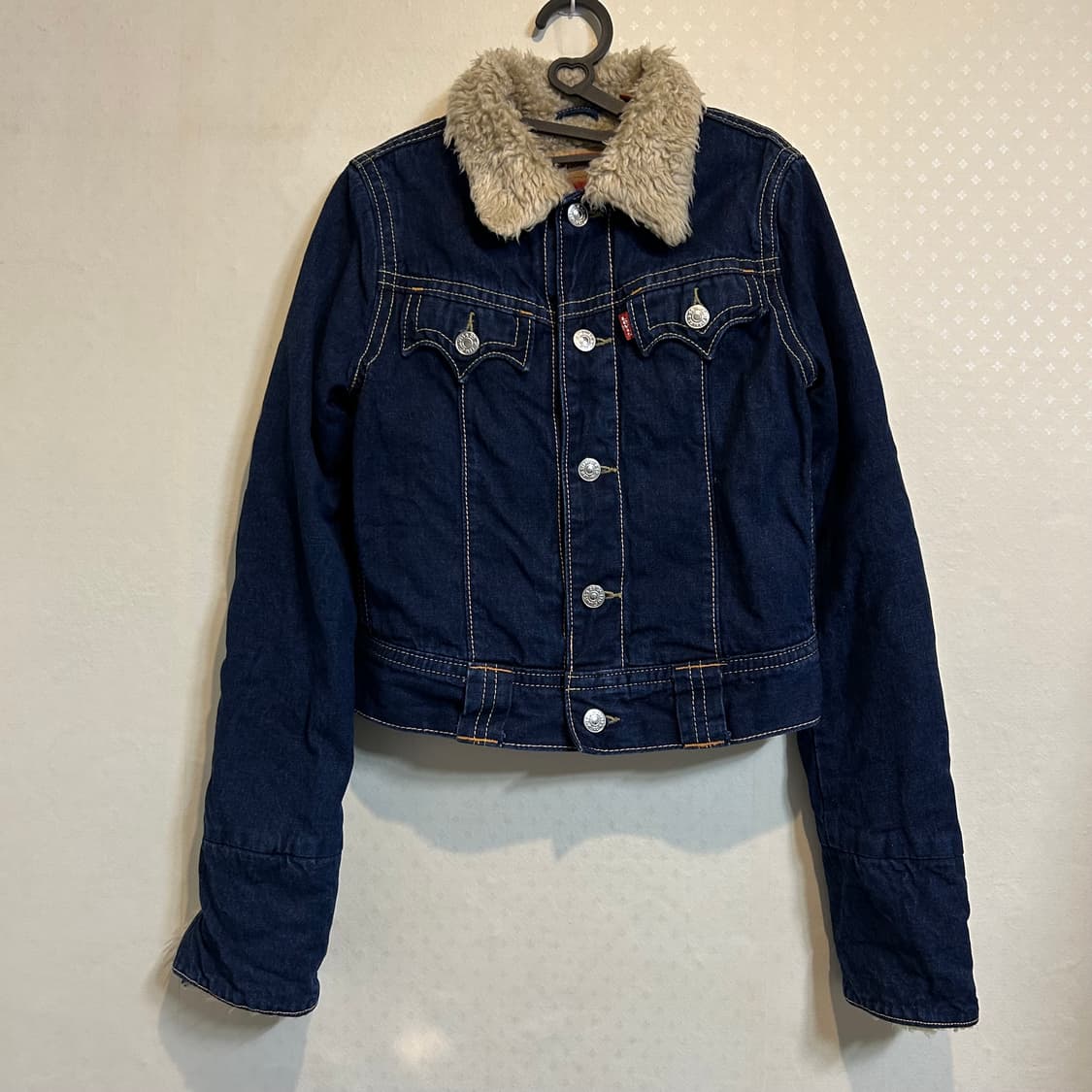 리바이스 양털 쉐르파 블루종 점퍼 생지 데님 청자켓 95 M  상품이미지4