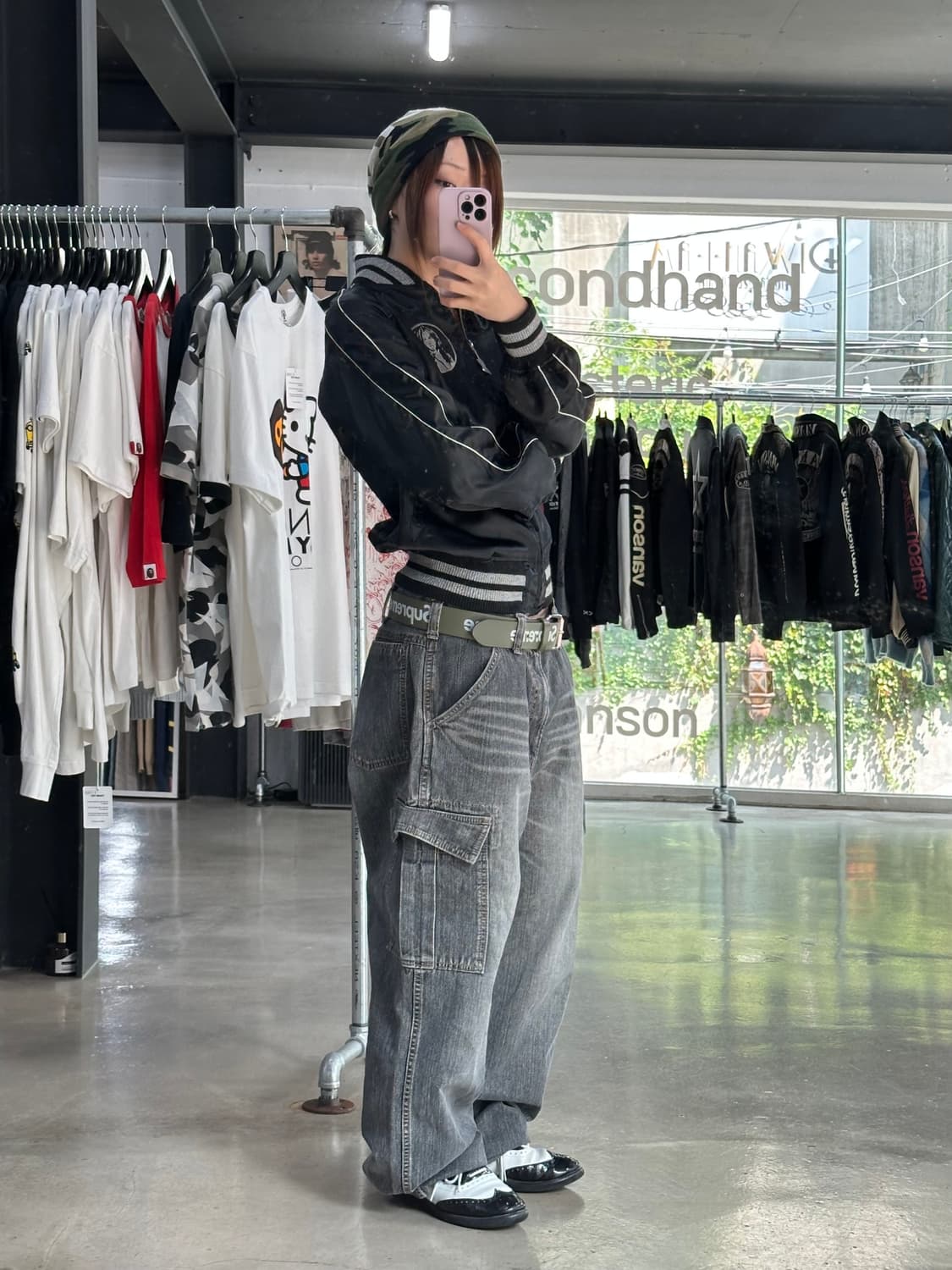 히스테릭글래머 자수로고 블루종 상품이미지2