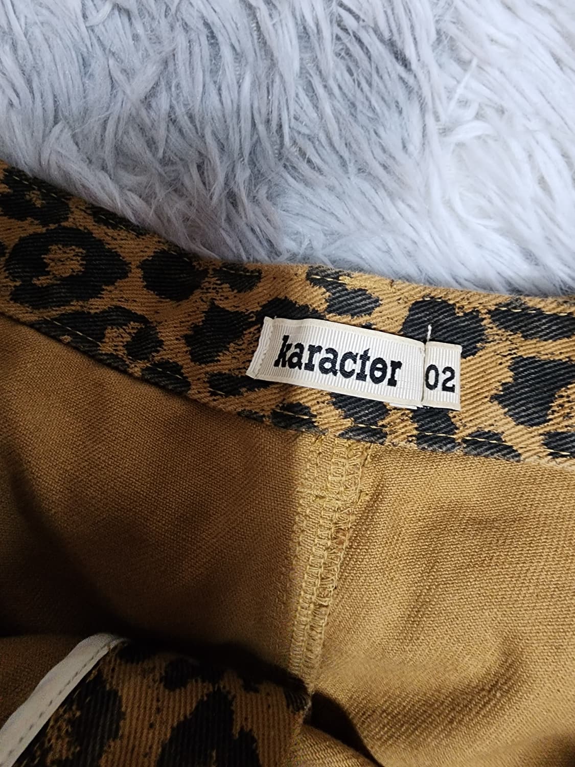 카락터 레오파드 패턴 와이드 팬츠 상품이미지4