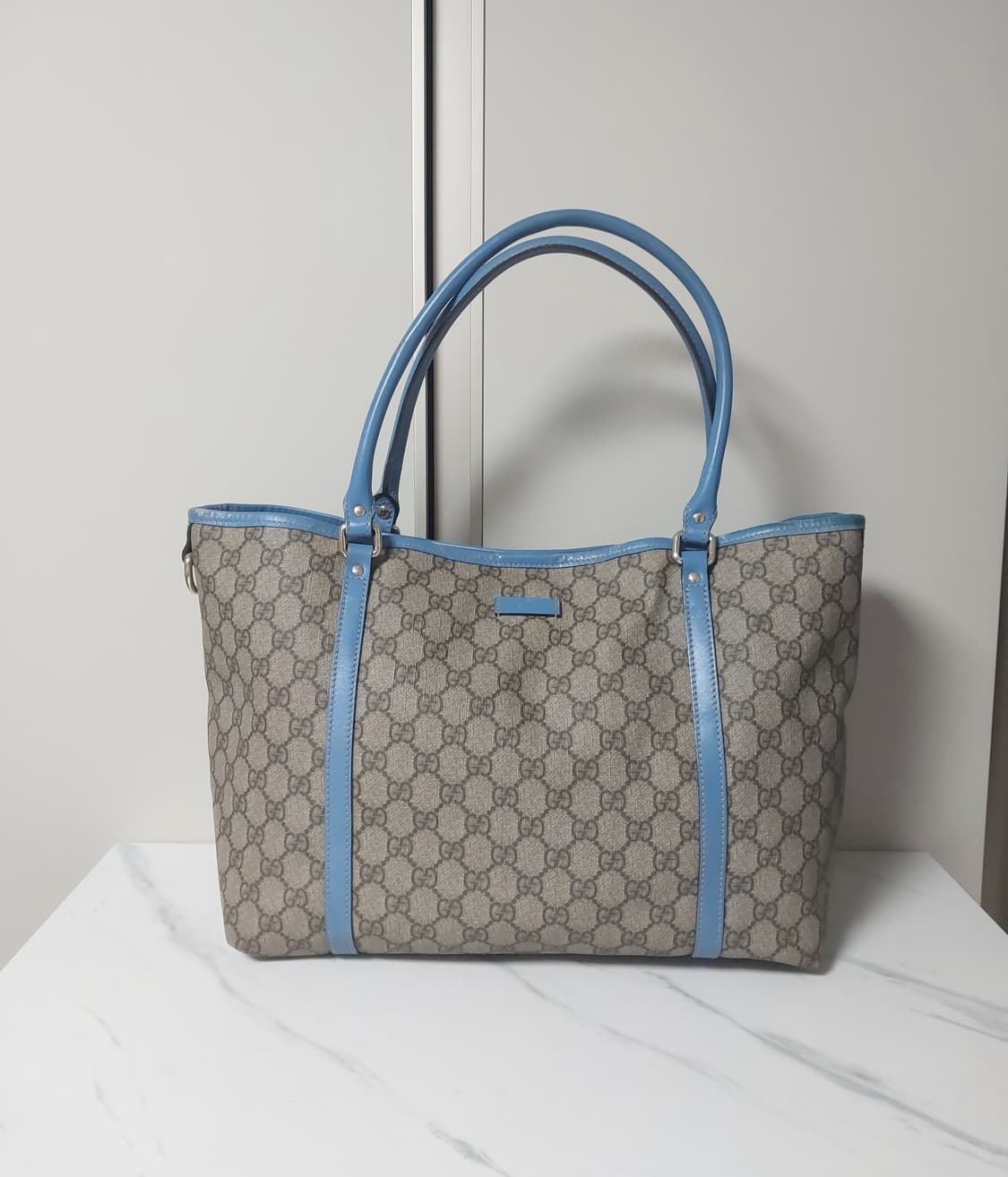 구찌 수프림 PVC 조이 쇼퍼백 숄더백 블루 (정품) 상품이미지1