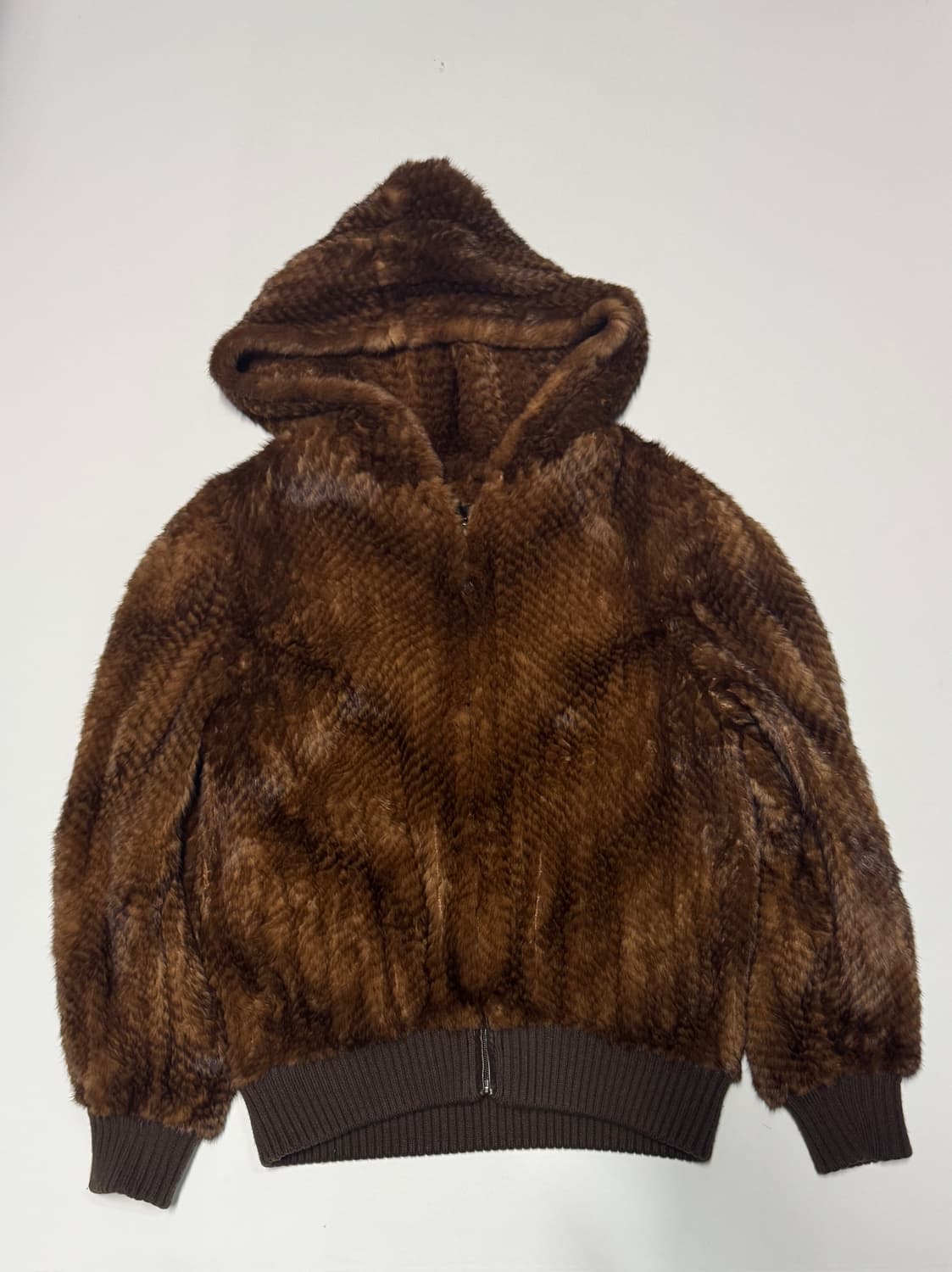 여성 빈티지 리얼 밍크 퍼 후드집업 55~66 상품이미지1