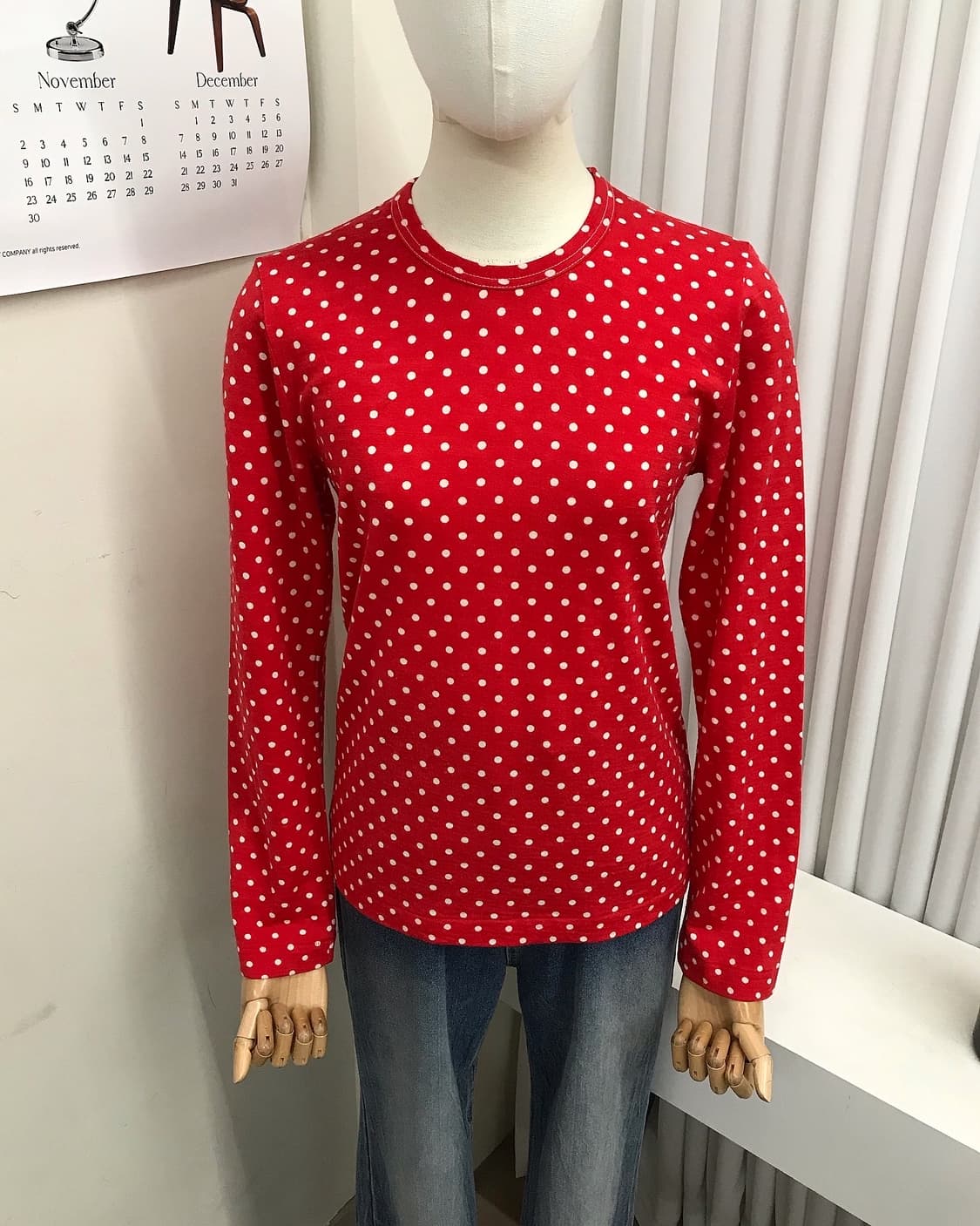 꼼데가르송 레드 도트 니트 상품이미지7