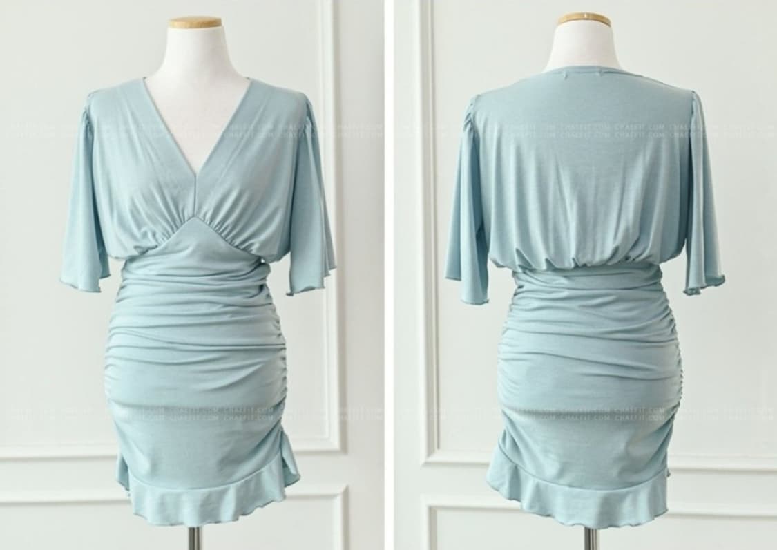 (새상품) 셔링미니원피스 홀복원피스 상품이미지4