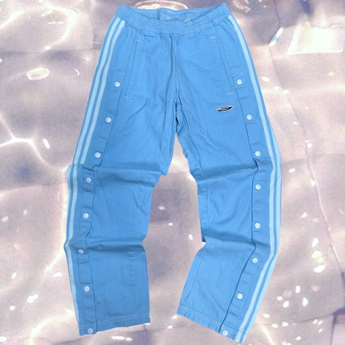 아디다스 아디브레이크 스카이블루 와이드 스냅 버튼 데님 트랙 팬츠 M 상품이미지4