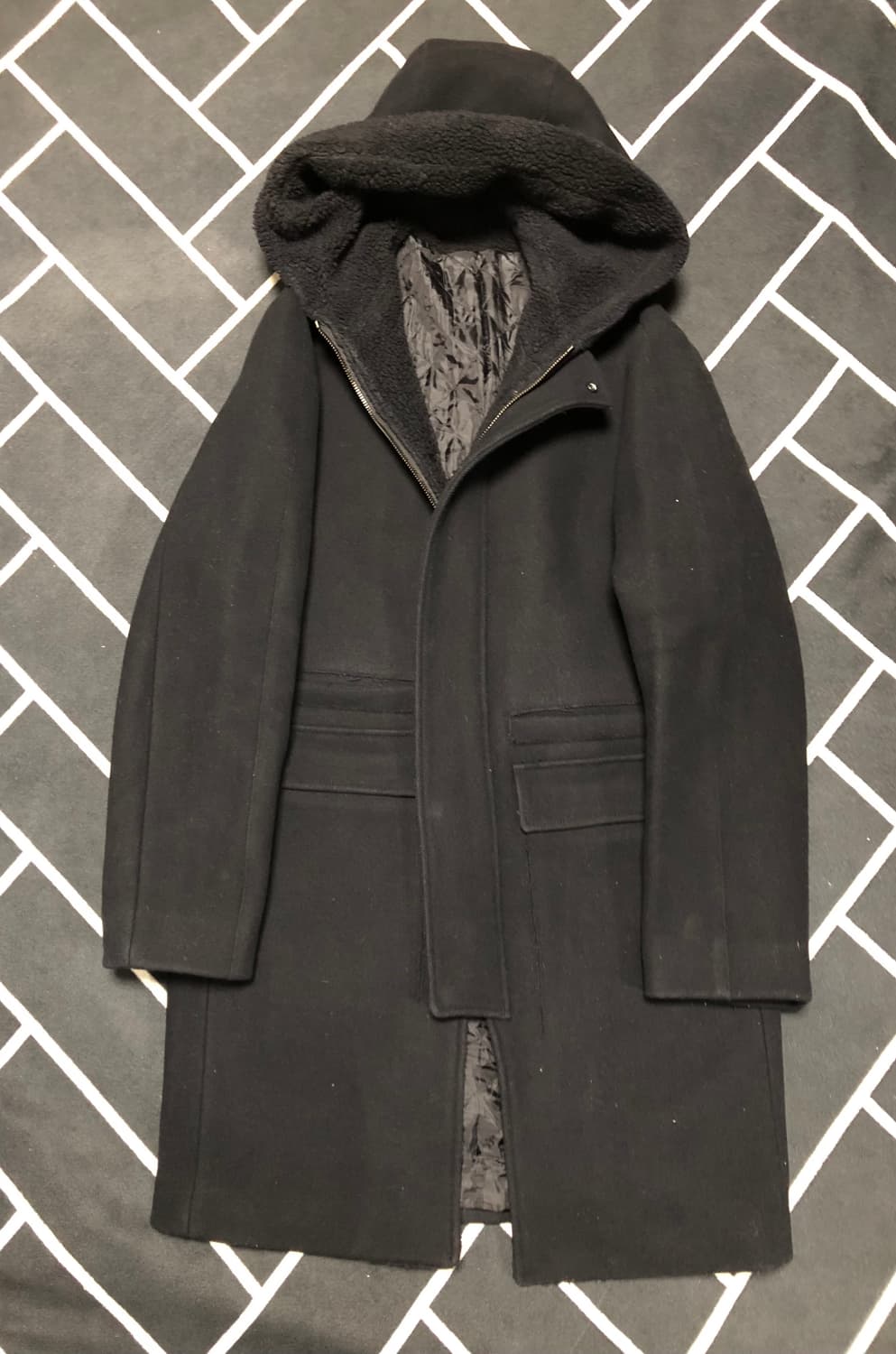 (횡재가)시스템옴므 시어링무스탕후드코트/솔리드몽클레어타임톰브라운스톤벨루티 상품이미지1