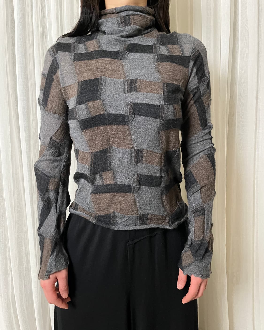 요지야마모토 자가드 터틀넥 니트 yohji yamamoto Y’s  상품이미지1