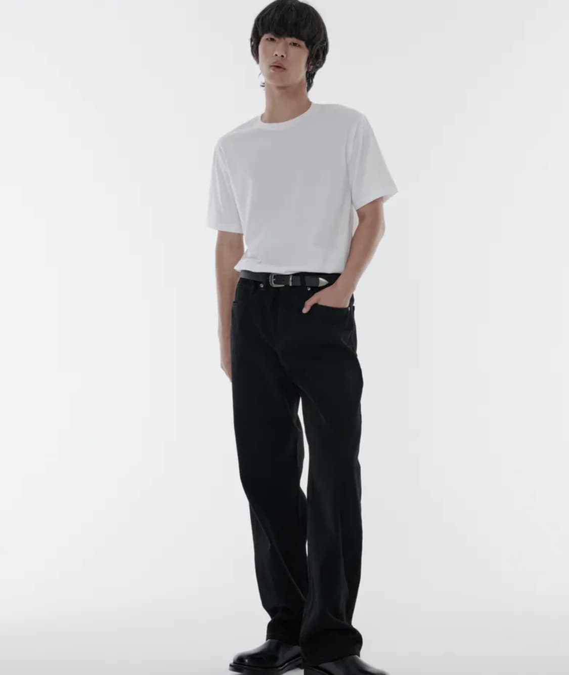 무탠다드 루즈 스트레이트 데님 팬츠 [블랙] 상품이미지1