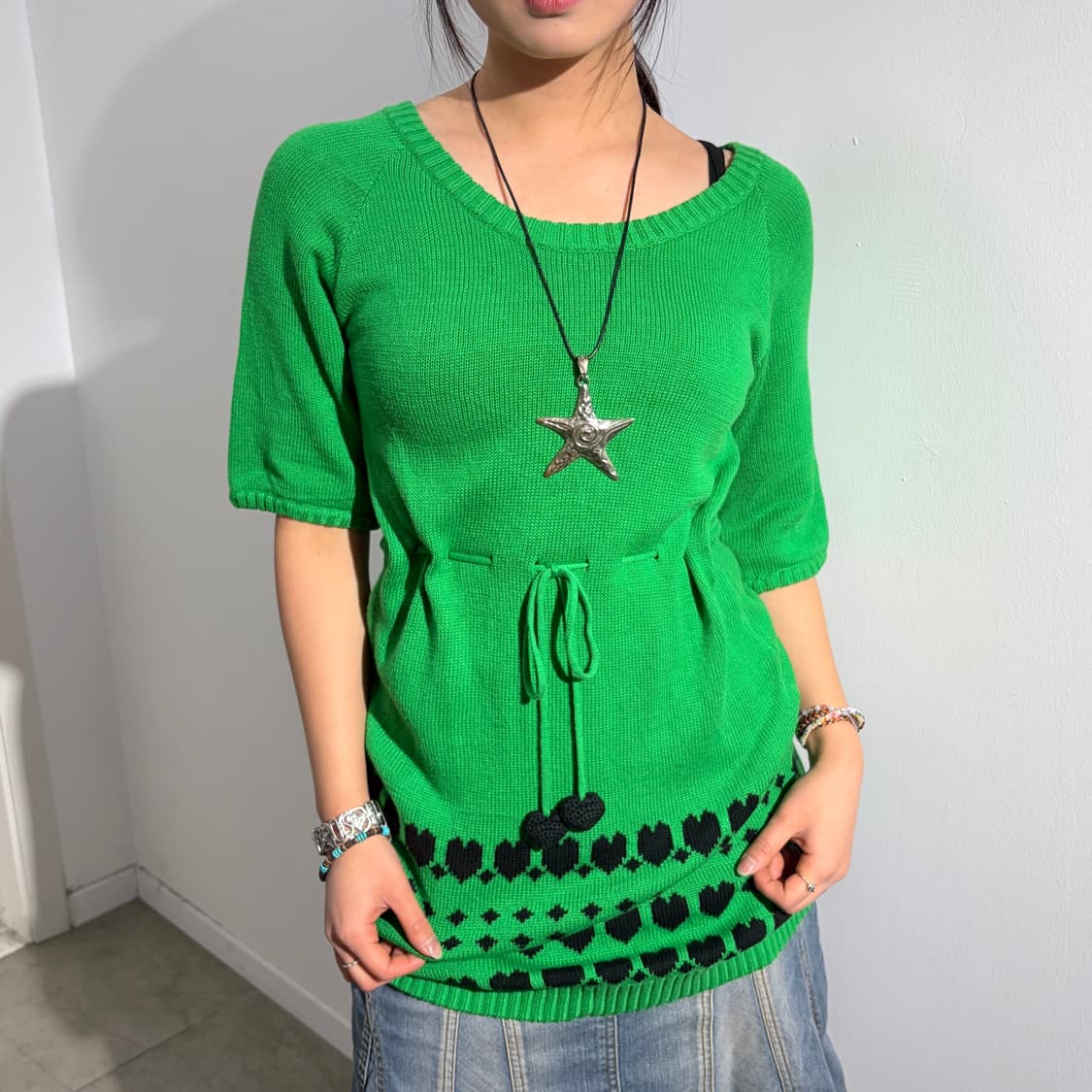 G.F. 하트 니트 갸루 원피스 상품이미지1