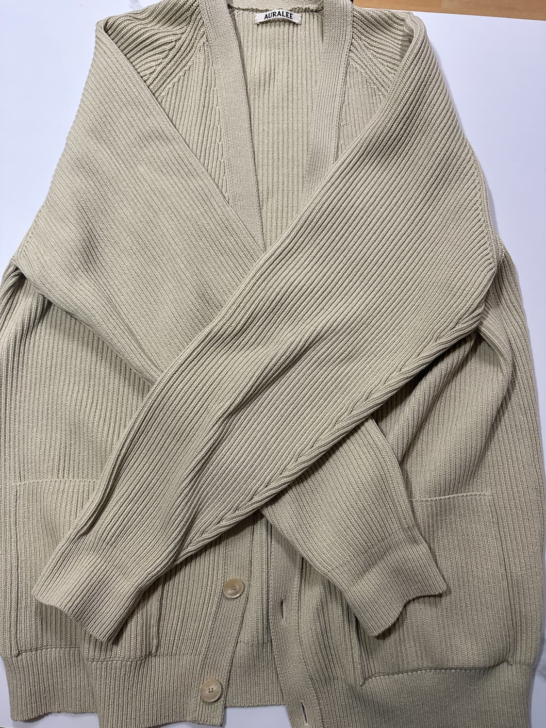 오라리 슈퍼 파인 울 립 가디건 4사이즈 상품이미지2