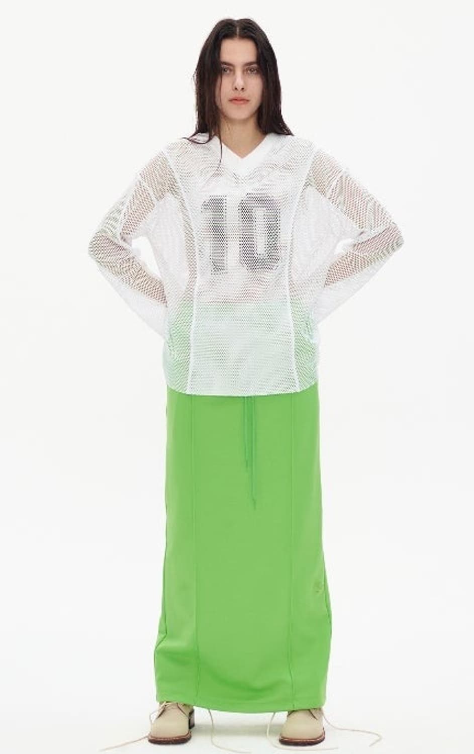 더오픈프로덕트 YY 메쉬 브이넥 탑 상품이미지2