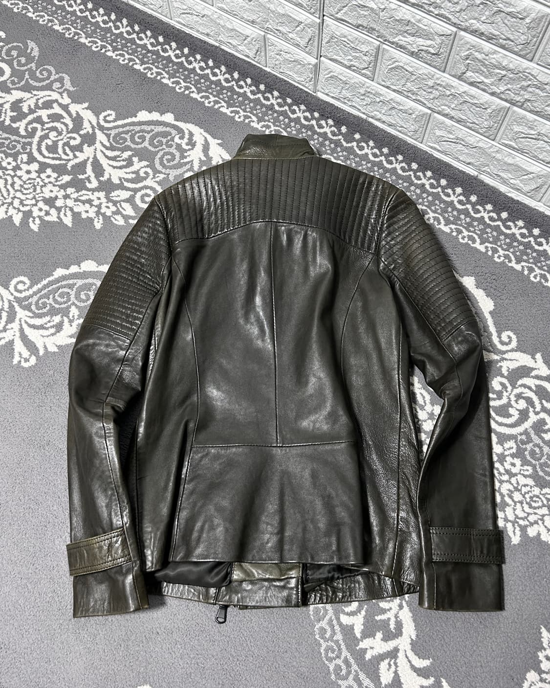 더블 버튼 레더 자켓 상품이미지4