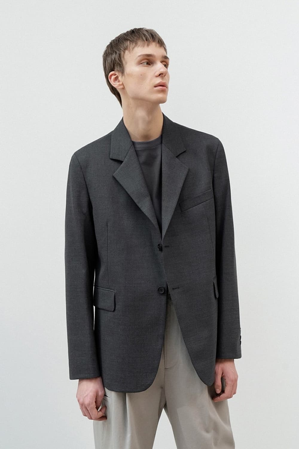 (새제품) 인사일런스 오버사이즈 울 블레이저 / 다크그레이 / L 상품이미지2