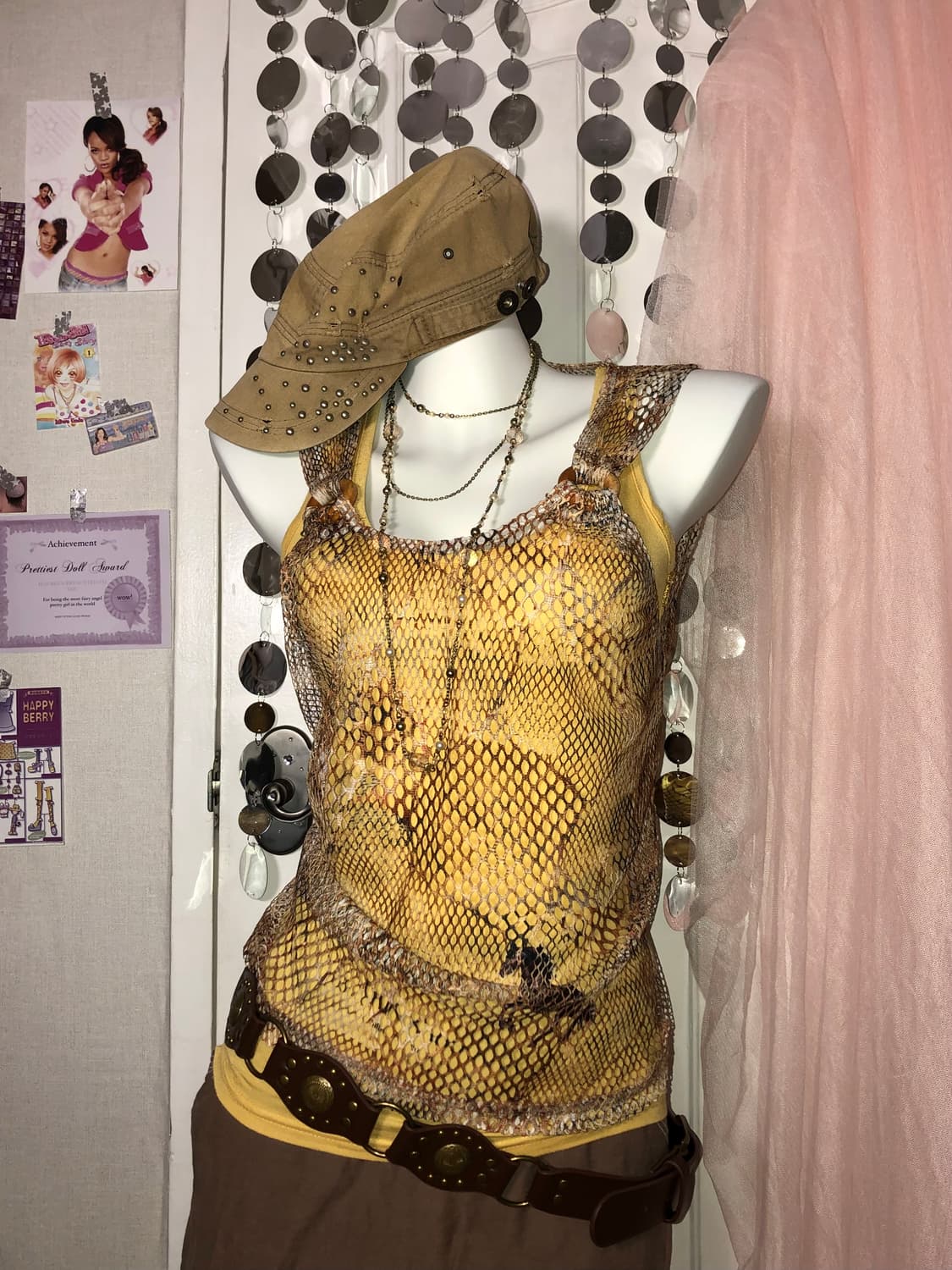 wood mesh hippie sleeveless   상품이미지1