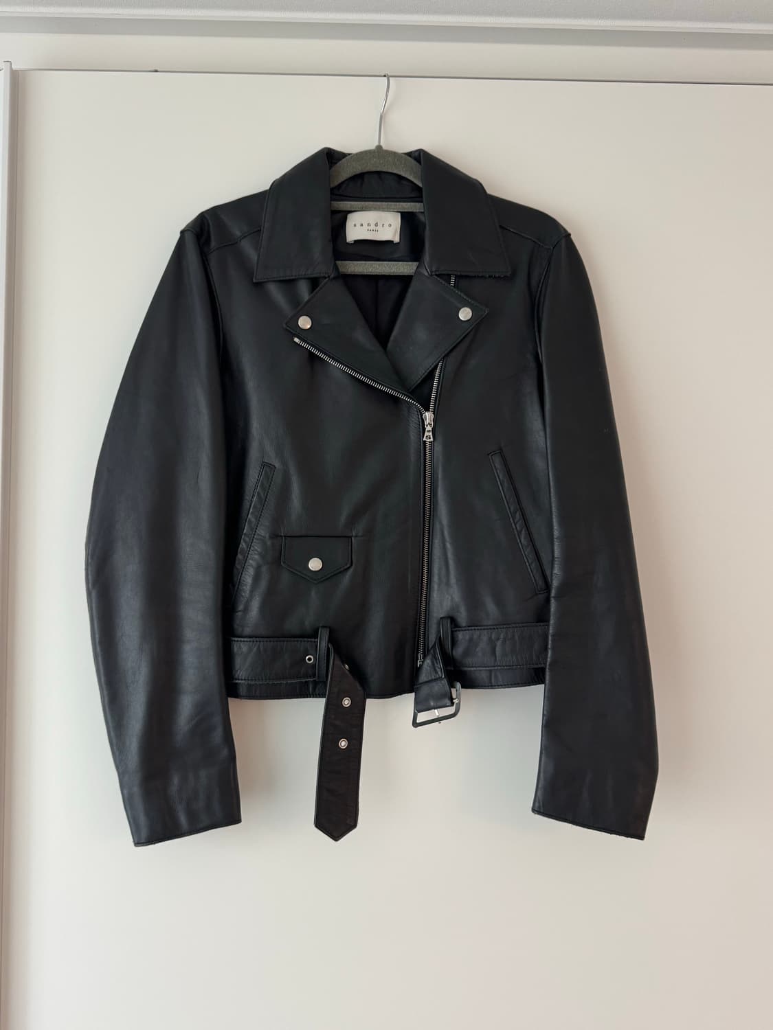 산드로 레더 바이커 자켓 소가죽  상품이미지1