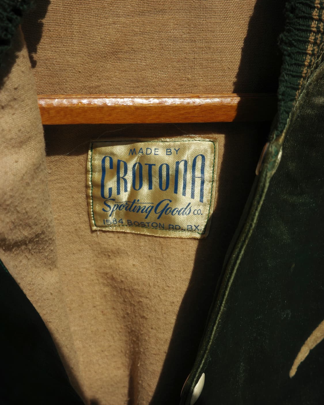 50s ‘R’ ‘Coach’ 울 펠트 패치 나일론 새틴 레터맨 자켓 상품이미지6