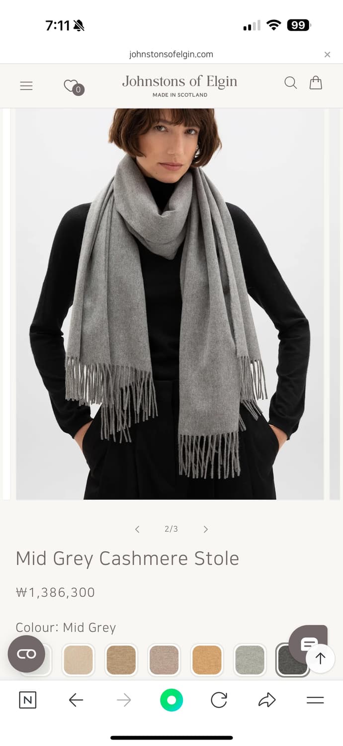 johnstons of elgin 캐시미어 머플러 stole 상품이미지2