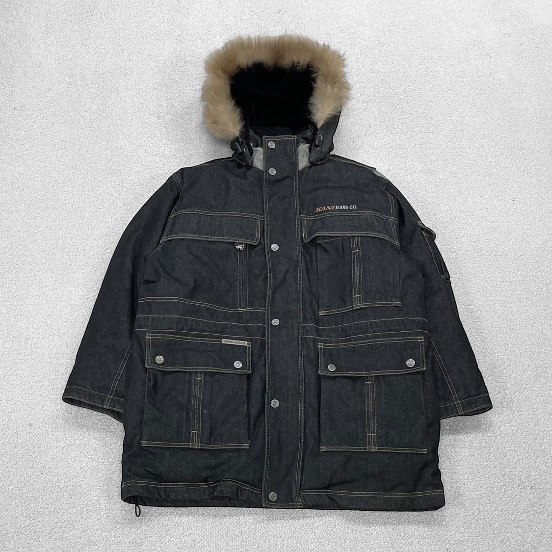 칼카니 올드스쿨 데님 점퍼 퍼 패딩  상품이미지1