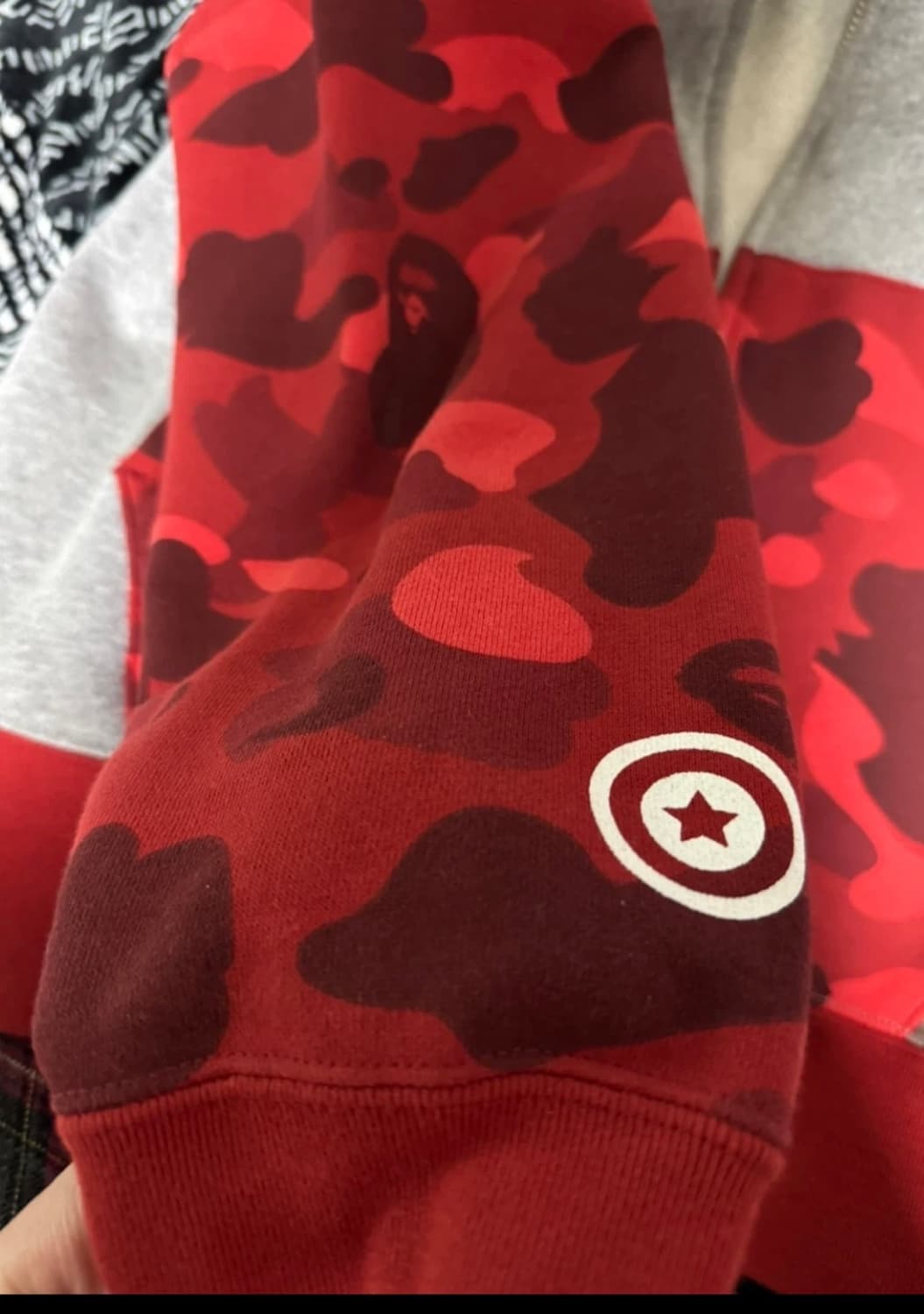 100%정품 베이프 반반 샤크 후드집업 적계 L 상품이미지8