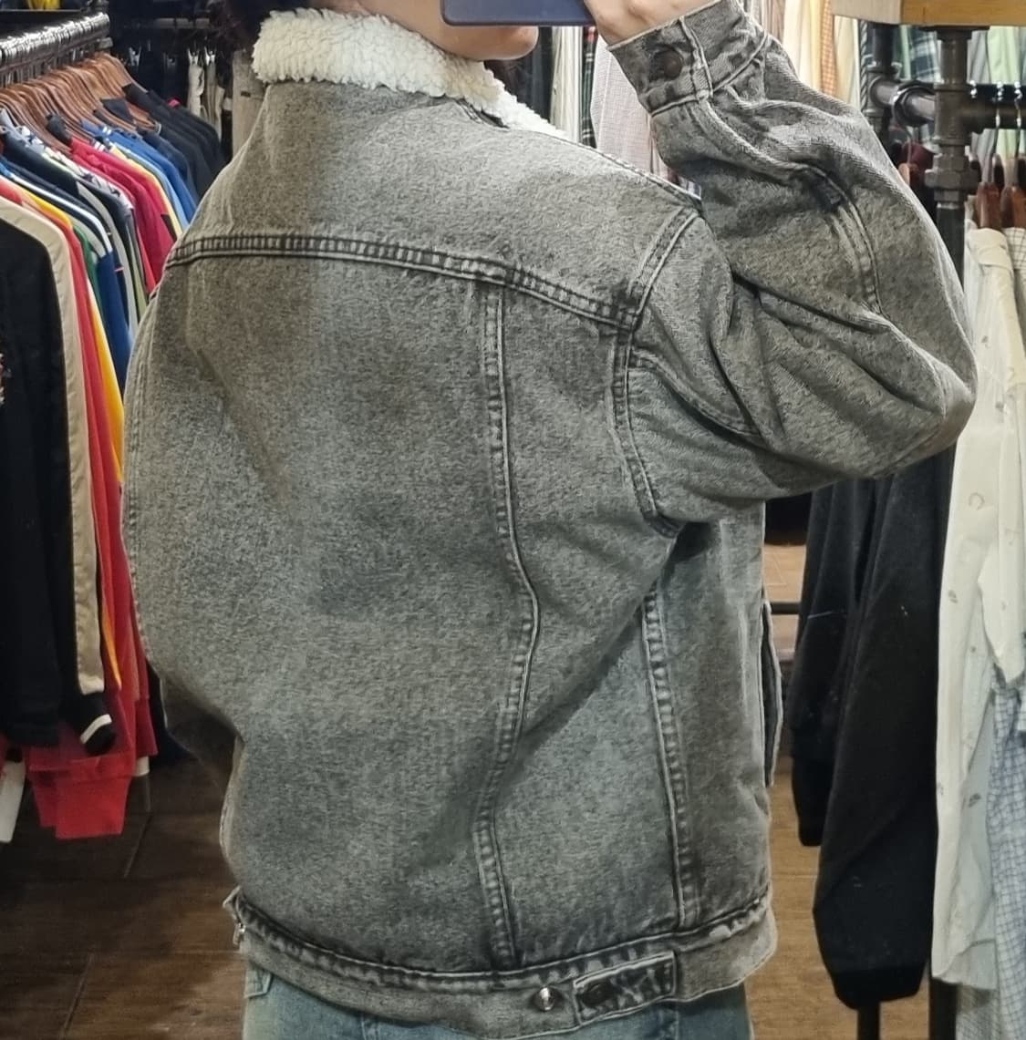 [Hi] levis 리바이스 양털 데님자켓 그레이 상품이미지5