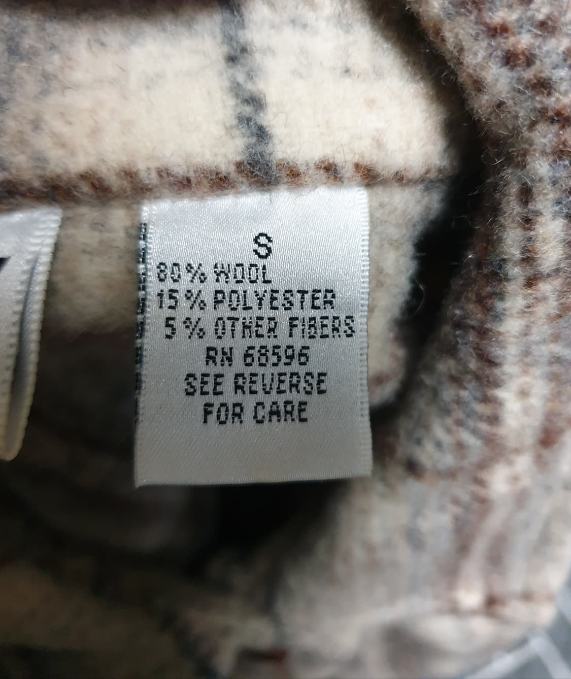 DKNY 오버핏 혜비 울 체크셔츠 브라운 (S) 상품이미지4