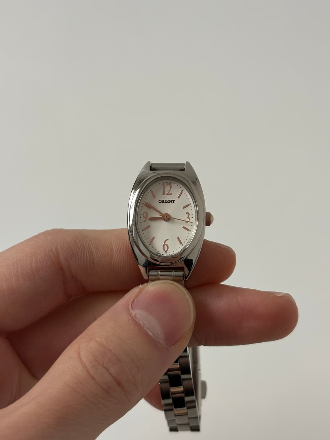 오리엔트 1990년대 빈티지 시계 실버 오벌 쿼츠 여성 상품이미지2