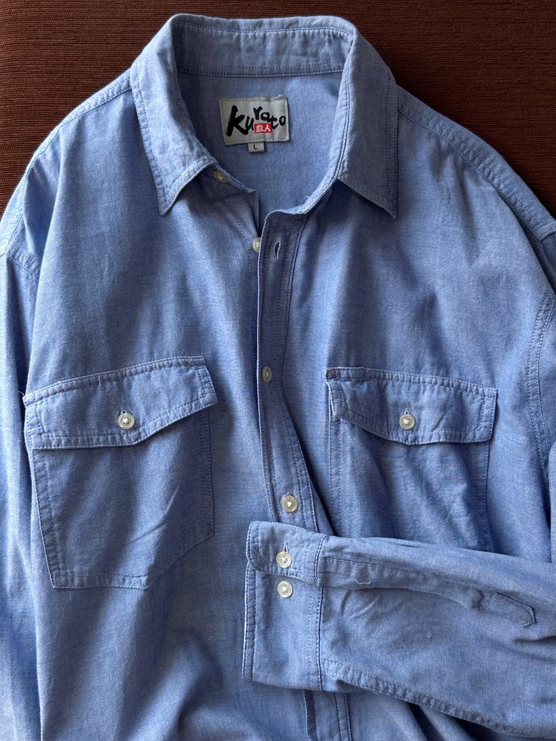 Light cotton chambray work shirt 상품이미지1