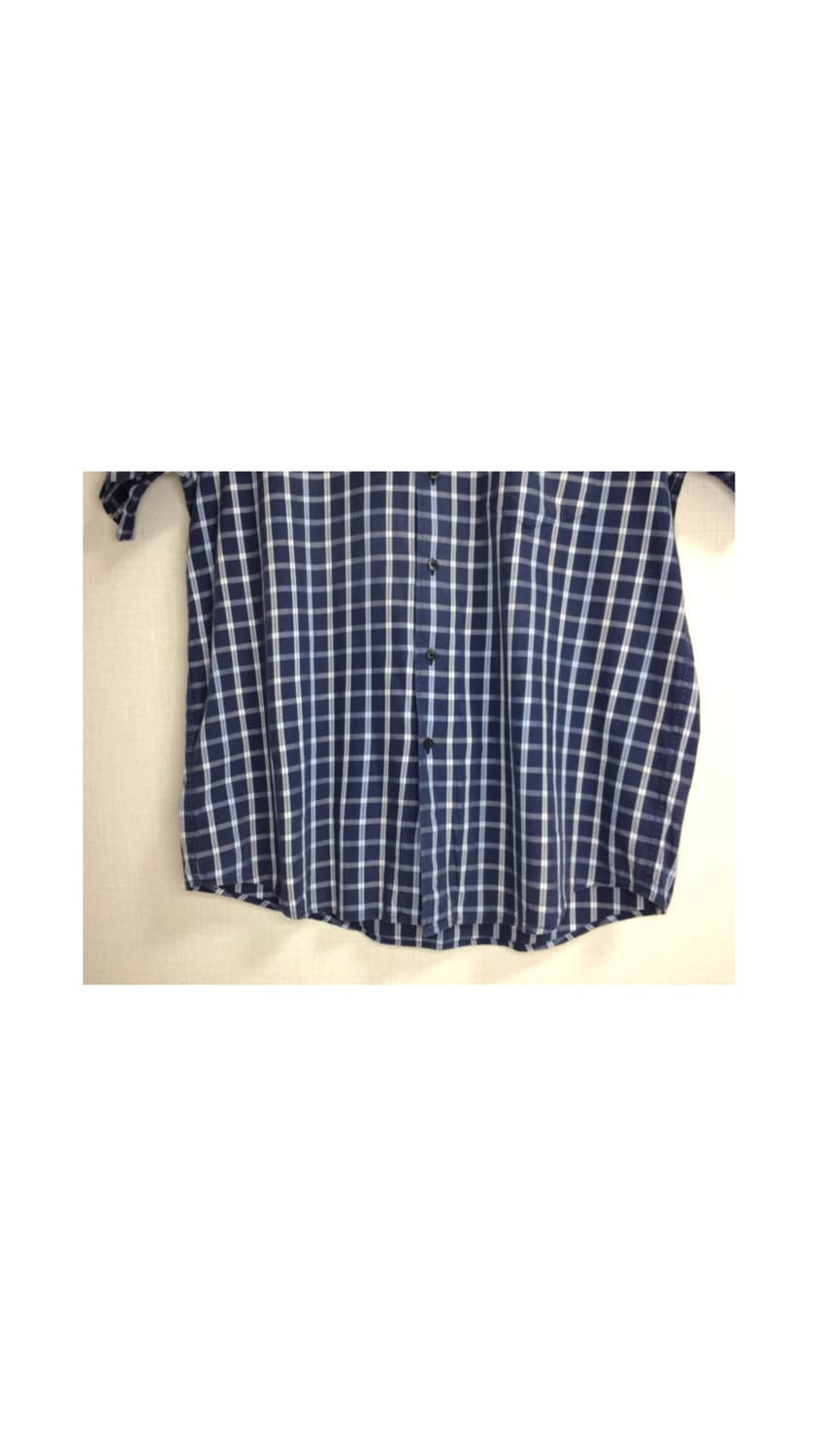 라코스테 네이비 체크 반팔 셔츠 상품이미지4