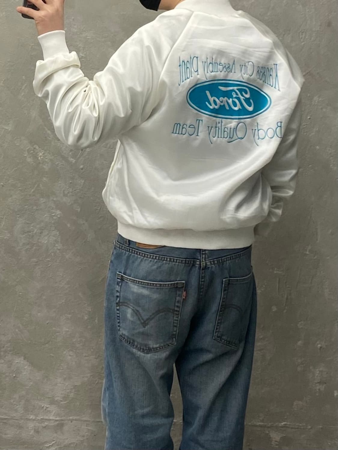 [M] USA Vintage FORD 프린팅 나일론 바시티 자켓 상품이미지9