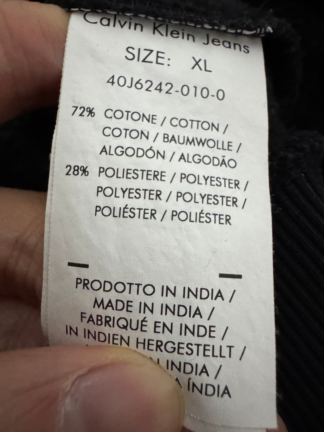 캘빈클라인 스펠로고 오버핏 스웻 기모 맨투맨 XL 블랙 상품이미지4