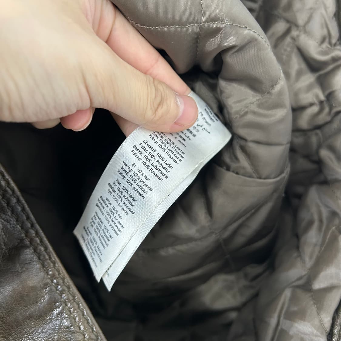 DKNY 하이넥 니트암 양가죽 자켓 상품이미지9