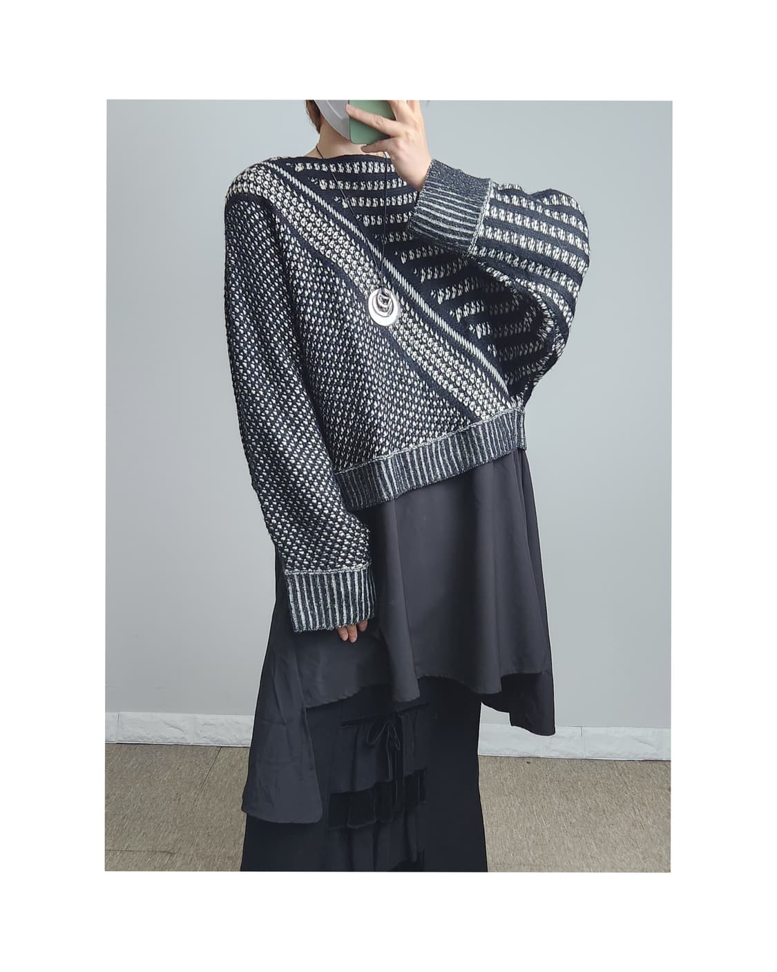 언발 레이어드 롱 니트 상품이미지1