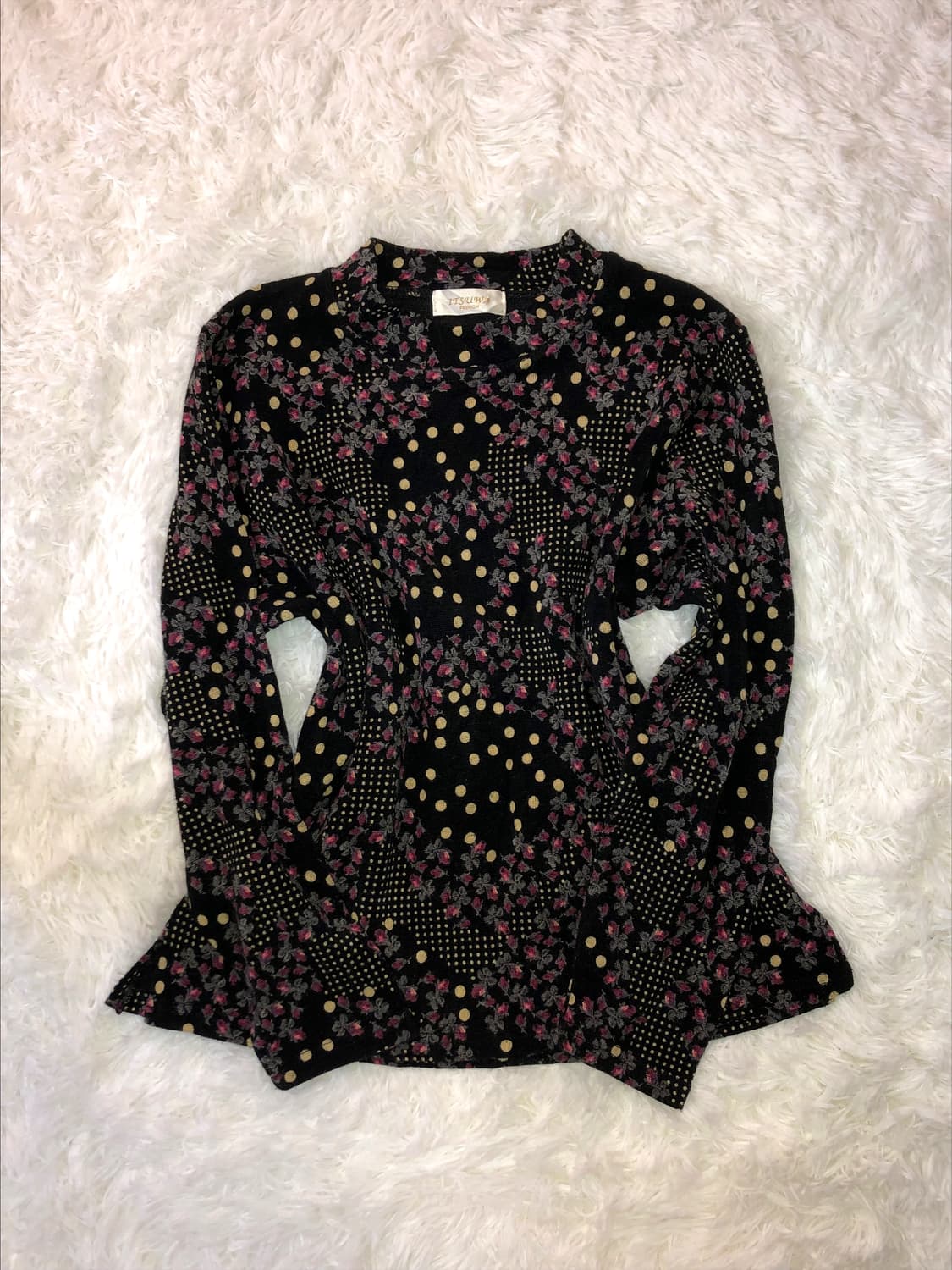 black flower dot top 상품이미지1