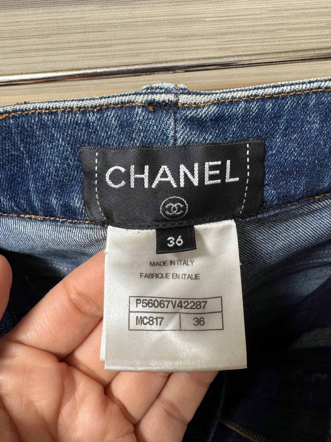 샤넬 여성 다이아몬드 패턴 청바지 36 상품이미지3