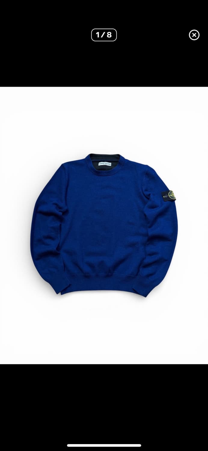 Stone island 블루 크루넥 울 니트 상품이미지1