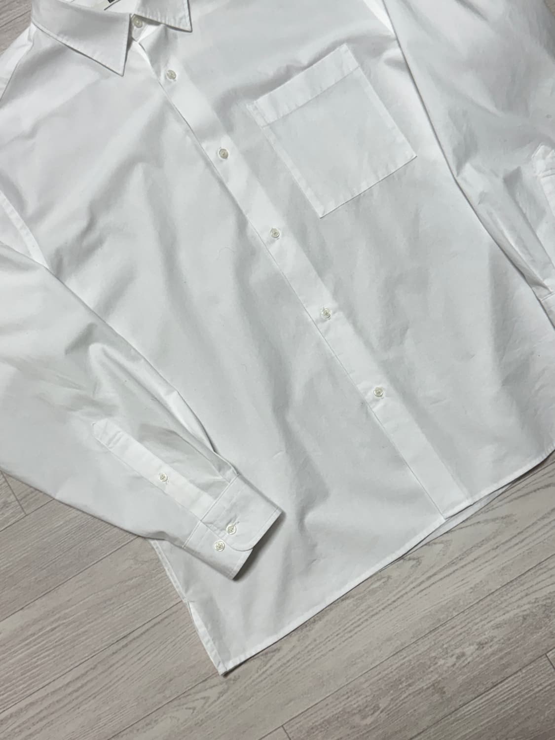 유니클로C 브로드클로스 오버사이즈셔츠 화이트 M 상품이미지4