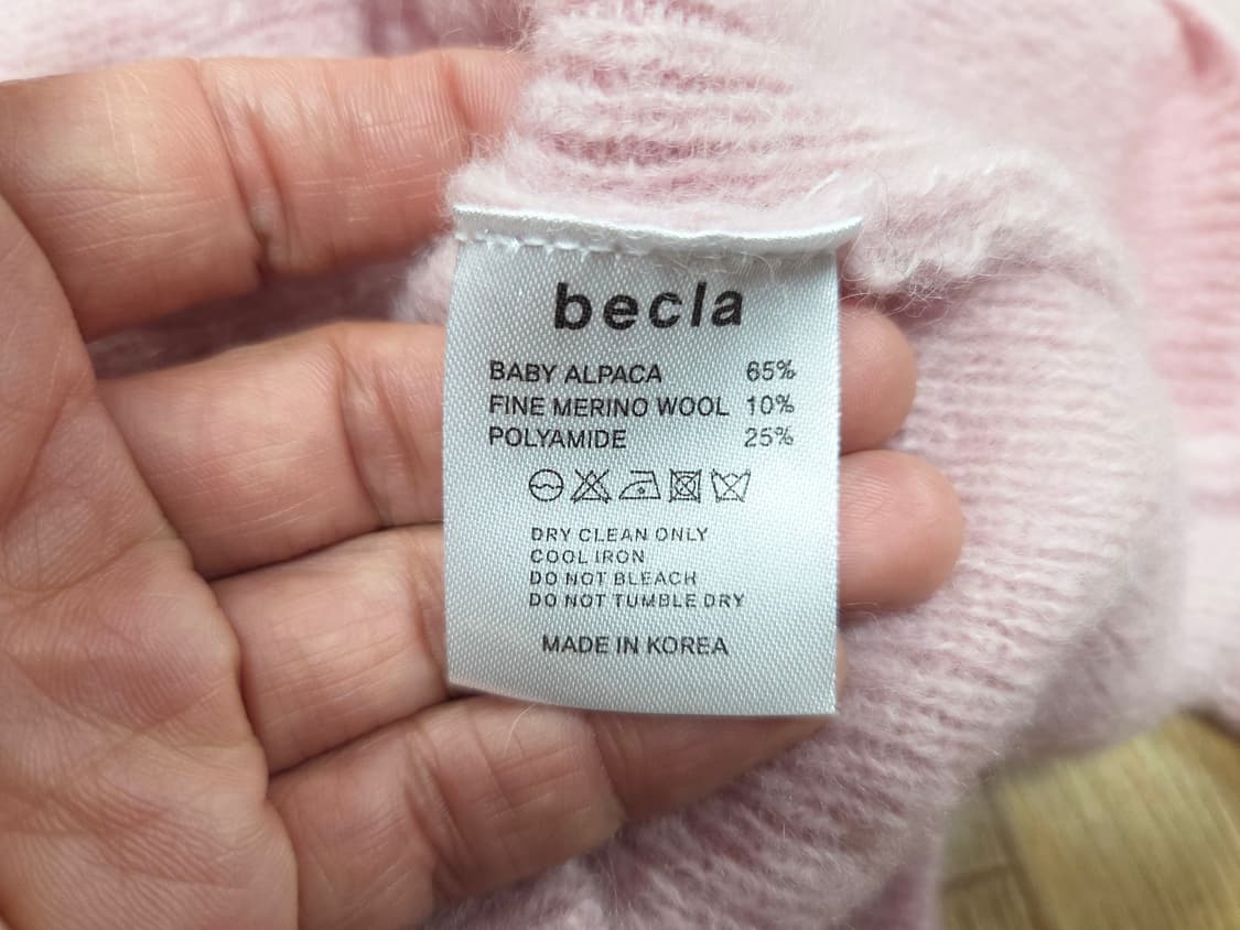 비클라(becla) 베이비핑크 베이비알파카 울 니트 프리사이즈 새상품 상품이미지8