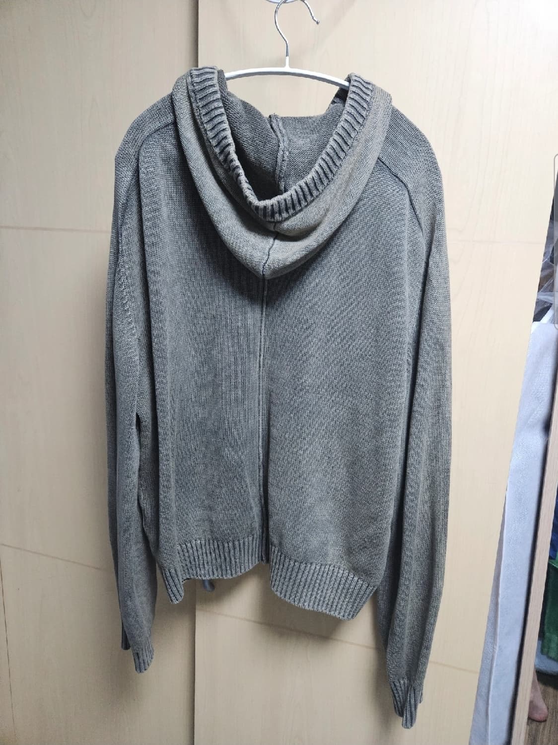 엘무드 후디 후드 집업 빈티지 카키 상품이미지5