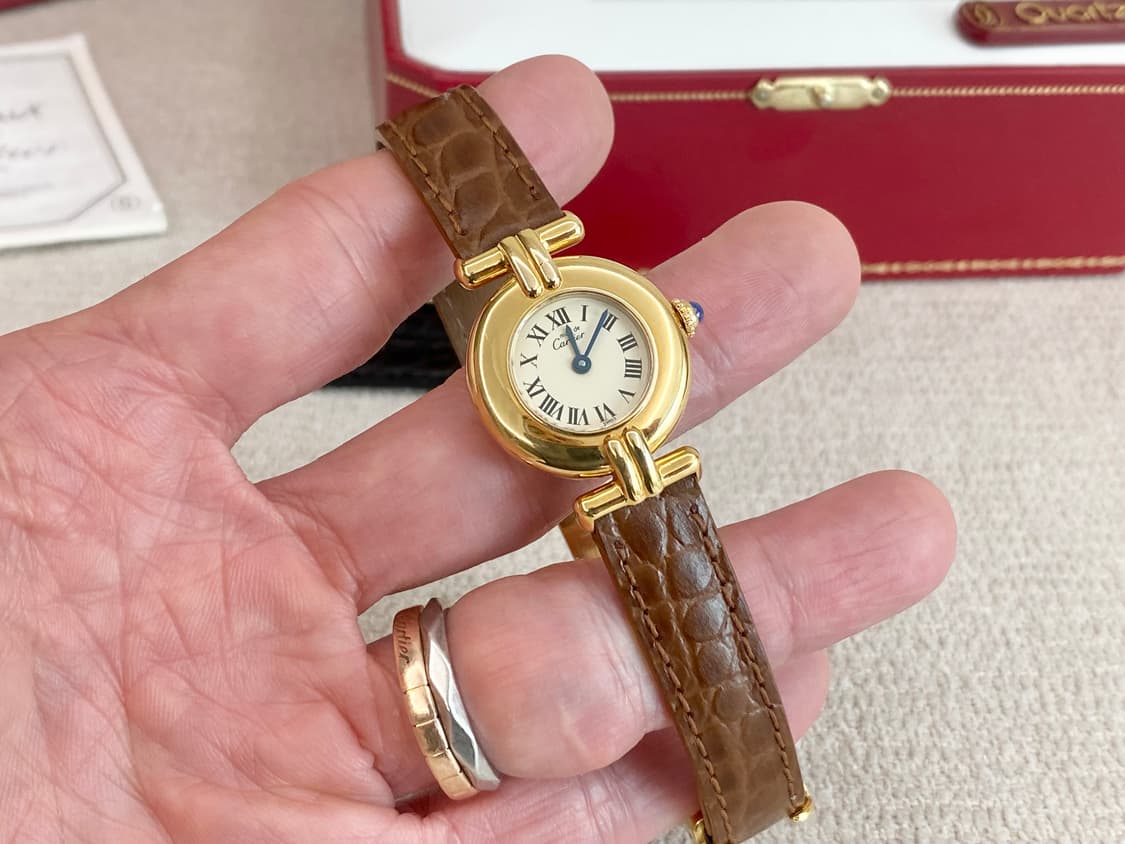 까르띠에 머스트 꼴리제드 24mm 쿼츠 여성용 금장 실버 상품이미지3