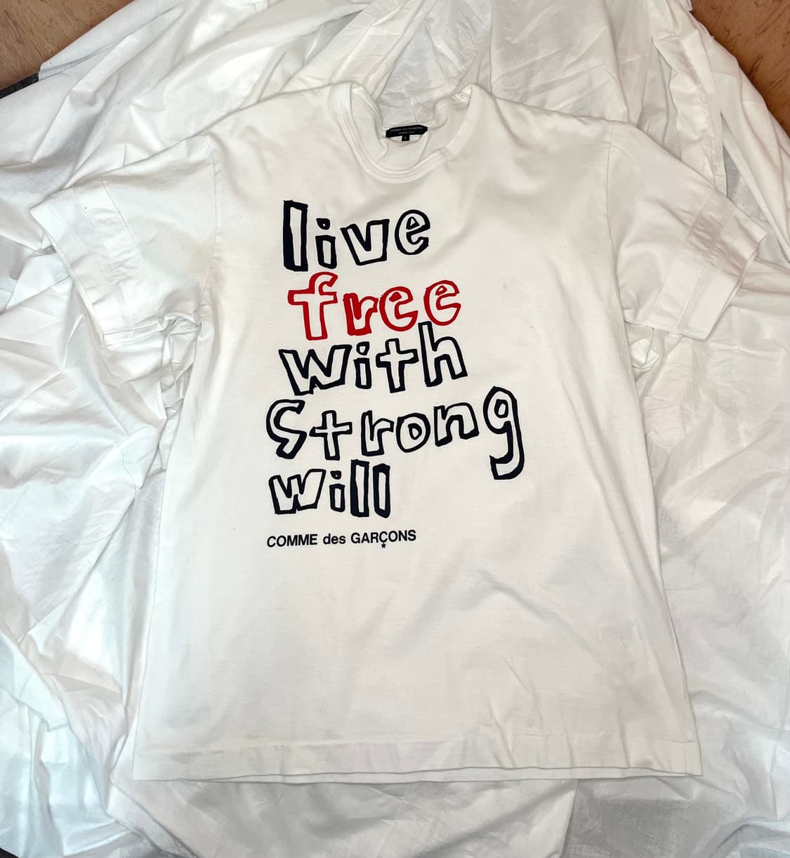 꼼데가르송 옴므 그래픽 메세지 티셔츠 상품이미지1